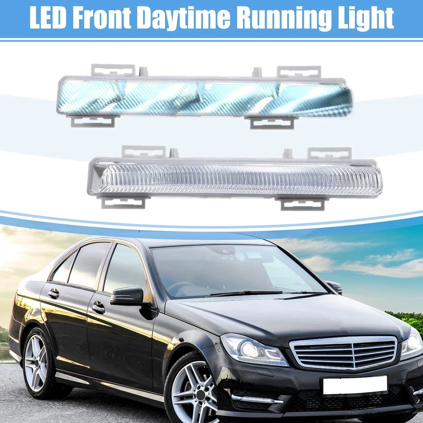 Front LED Daytime Running Fog Lights for Mercedes-Benz E-Class (2009-2016)