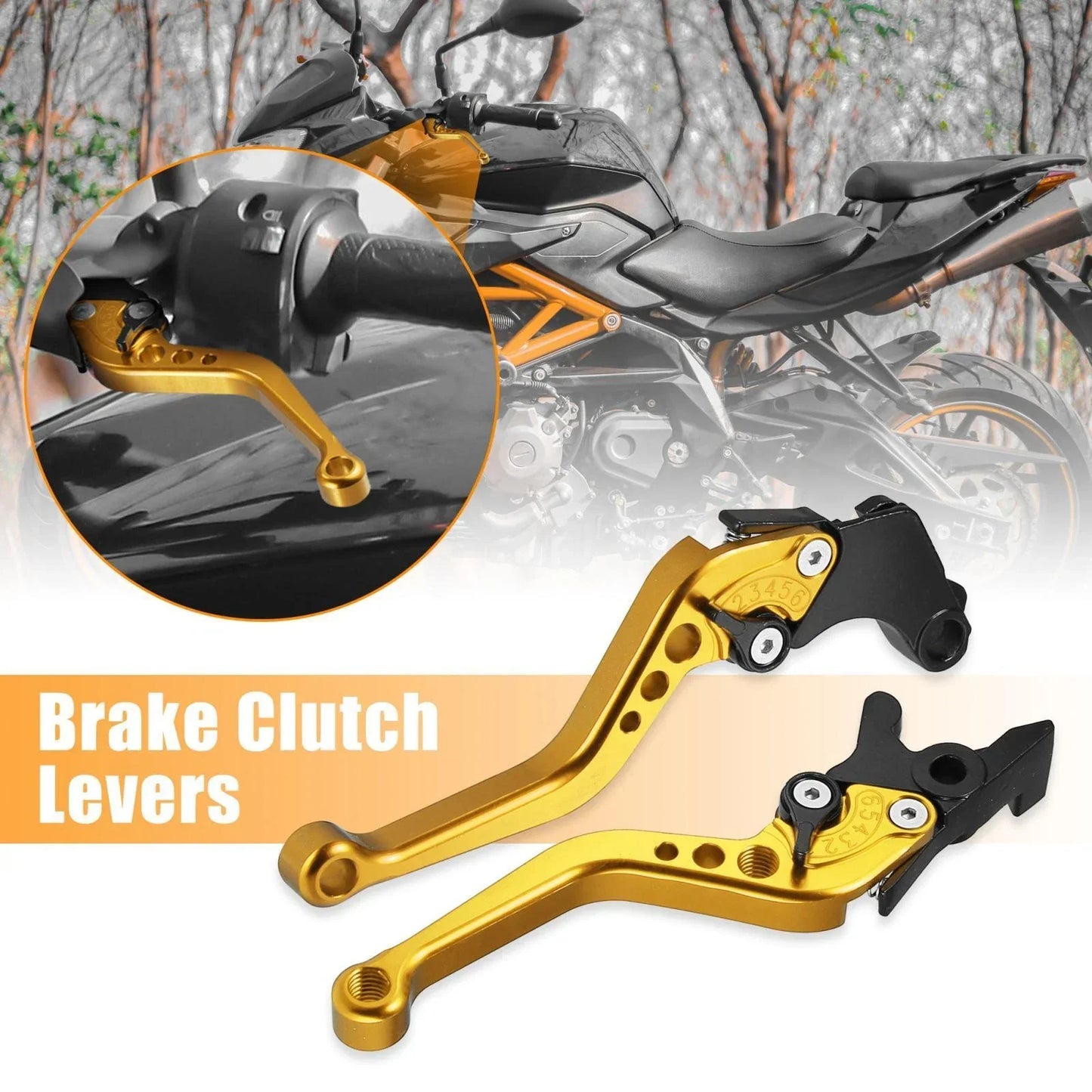Brake Clutch Levers for Honda CBR300R Gold Tone Aluminum Alloy 2 x (2016-2019)