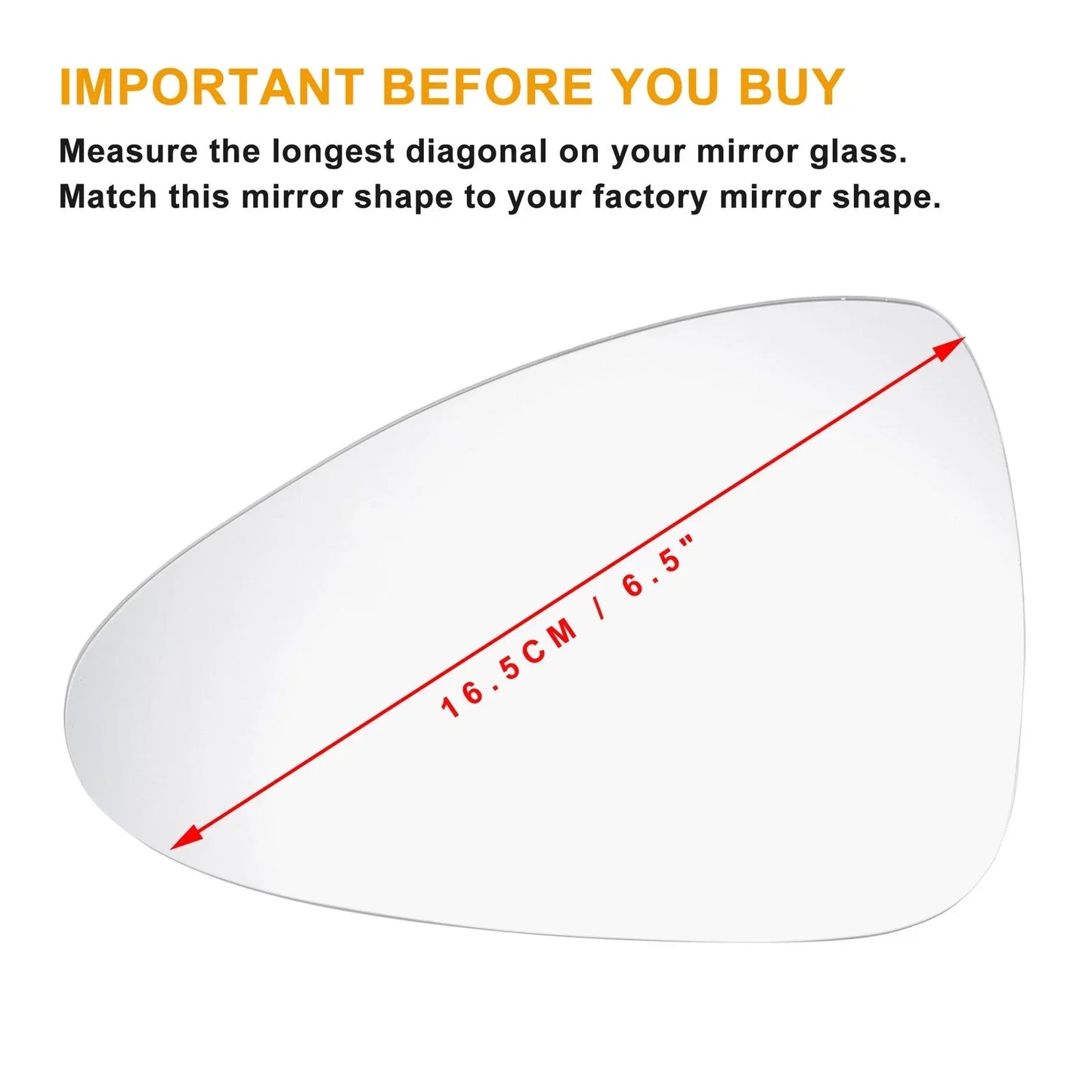 Left Side Heated White Mirror Glass for Porsche Panamera (2009-2015)