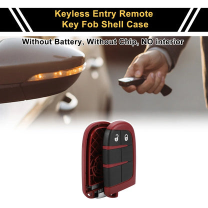 Key Fob Shell Case for Dodge Charger 2016 (2016) - 2 x Button Black Red
