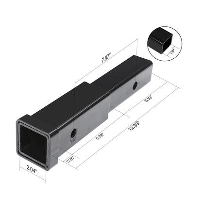 Trailer Hitch Extension 2-In Receiver Extender 5/8-In Pin Hole 4000Lbs Towing