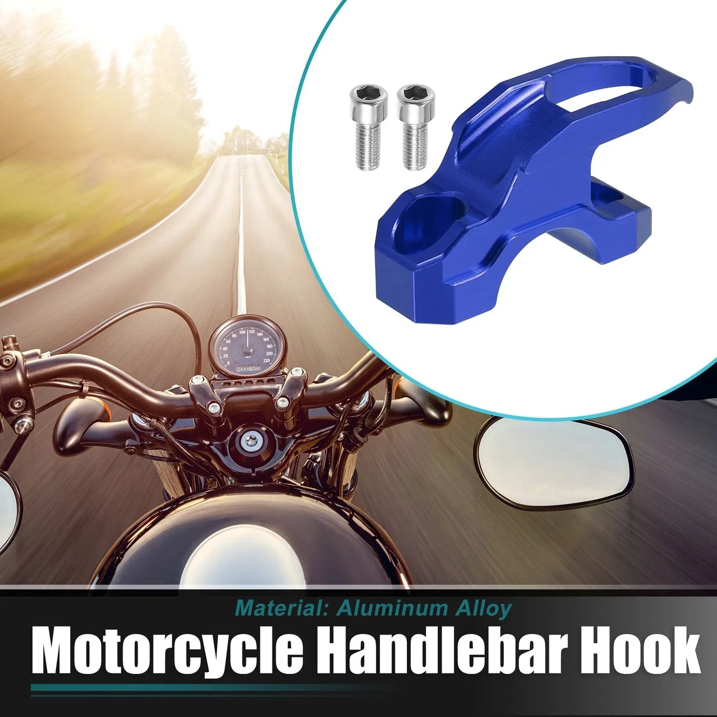 Motorcycle Handlebar Hook Set for Honda PCX160 (2012-2023) - Blue with Screws