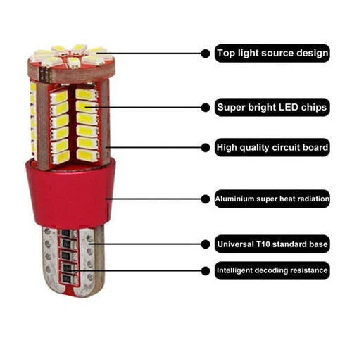 T10 501 194 W5W 3014 LED 57-SMD Wedge Light Bulb for Car (No Year Specified)