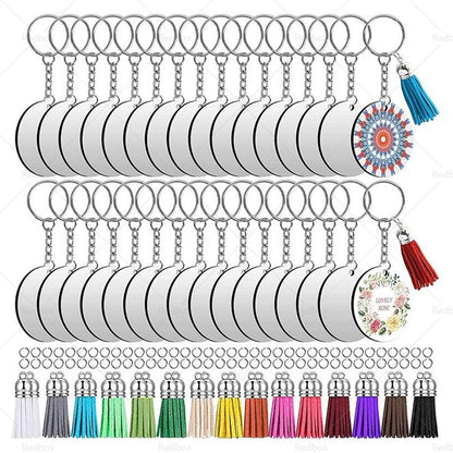 150PCS Blank Keychains Set for Crafts & Jewelry