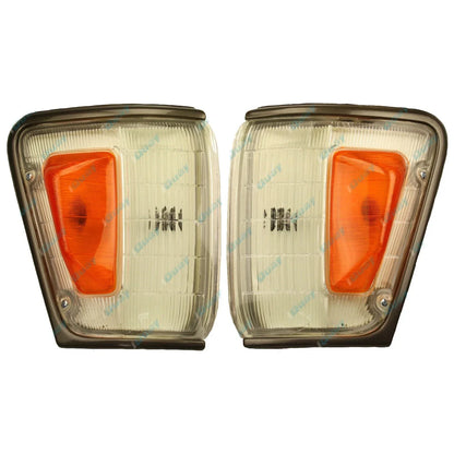 Grey Trim Corner Indicator Park Lights Pair for Toyota Hilux 1988-1991