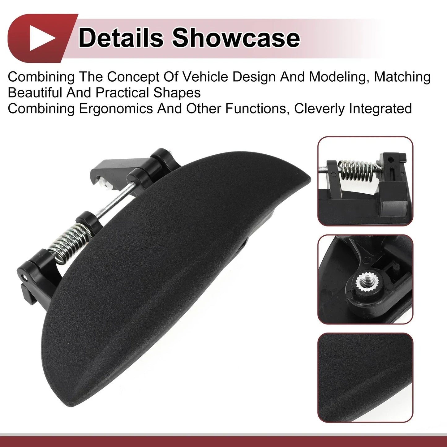 Exterior Door Handle for Hyundai Atos Rear Left Black ABS (2000-2003)