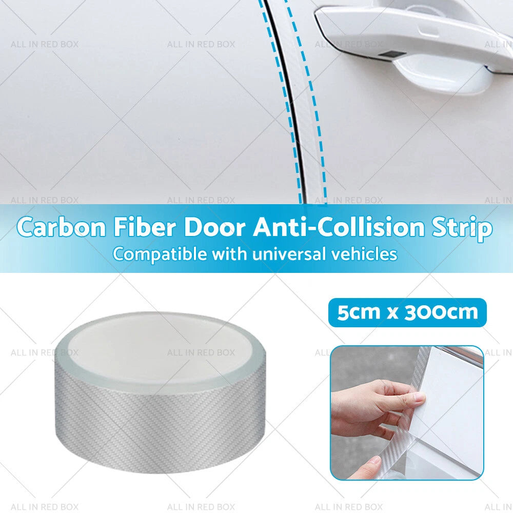 3M Car Door Sill Protector Carbon Fiber Edge Sticker Bumper Guard Strip