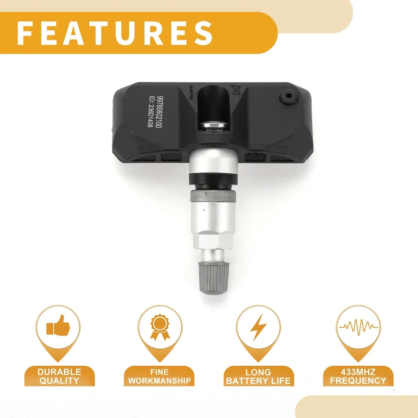 Tire Pressure Sensor for Porsche 911 (2005-2016) 1 x 433MHz Sensor