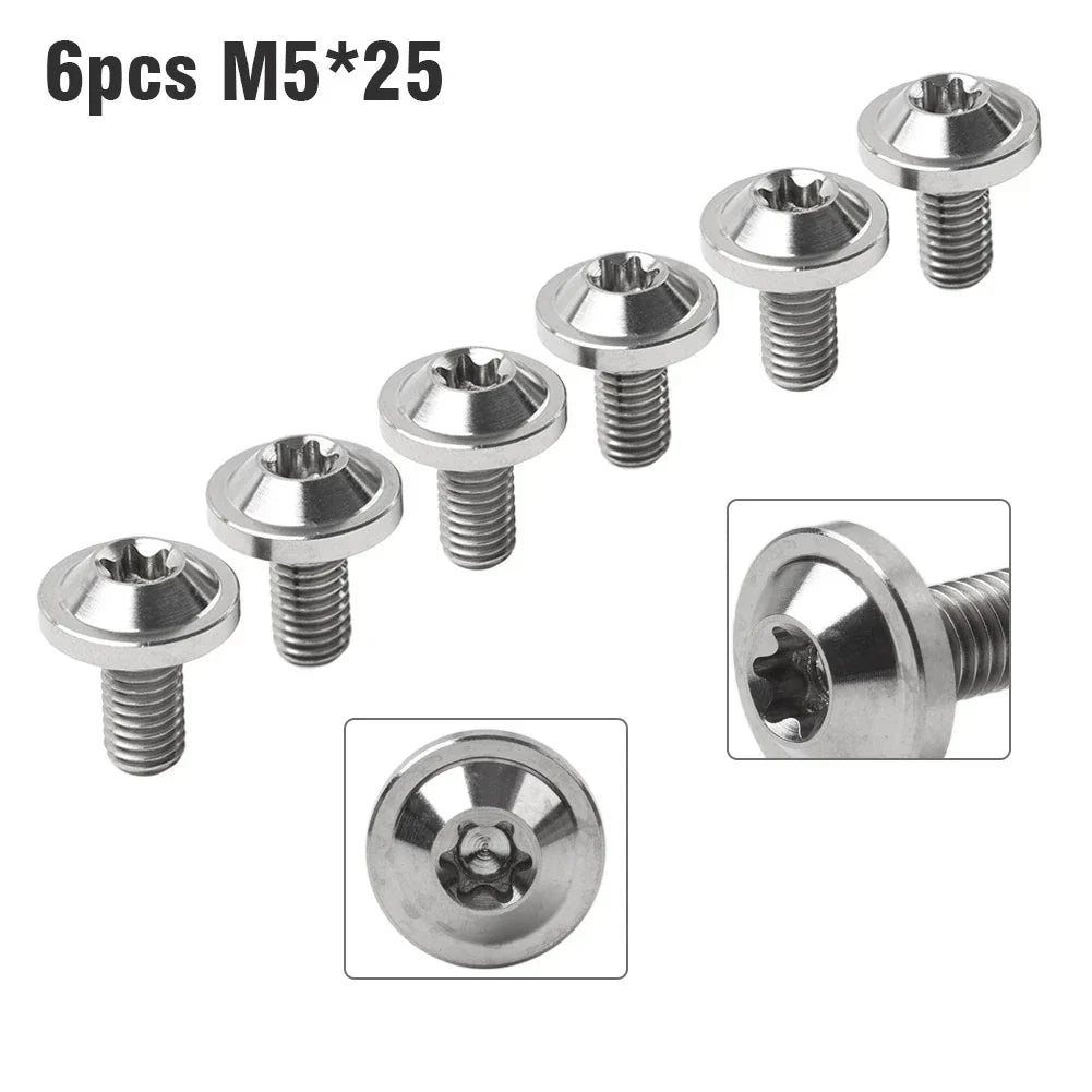 6 x M5x25mm Titanium Alloy Torx Head Bolts for Bike Motorcycle