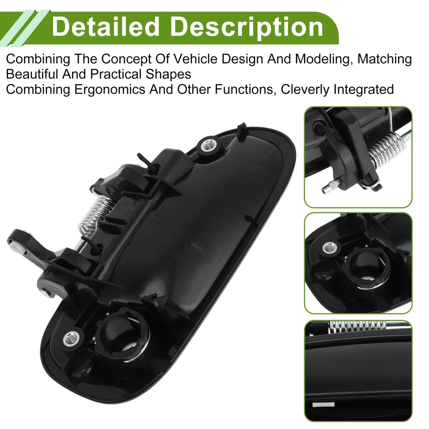 Exterior Door Handle for Honda Civic 1996-2000 Black Front Left Plastic