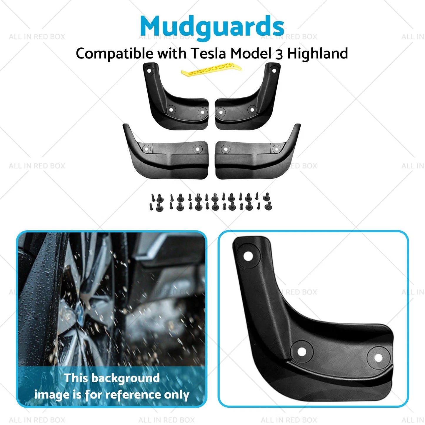 Mud Flaps Splash Guards for Tesla Model 3 (2023-2025)
