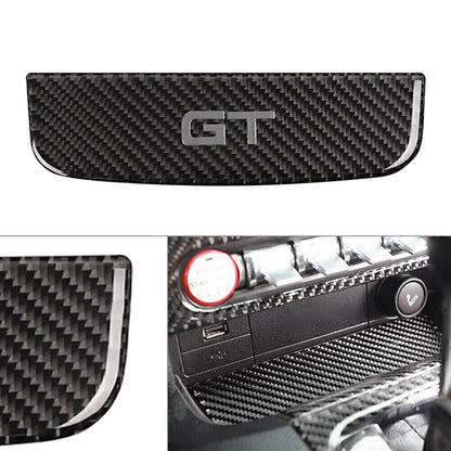 Carbon Fiber Interior Storage Box Trim Cover for Ford Mustang (2015-2019)
