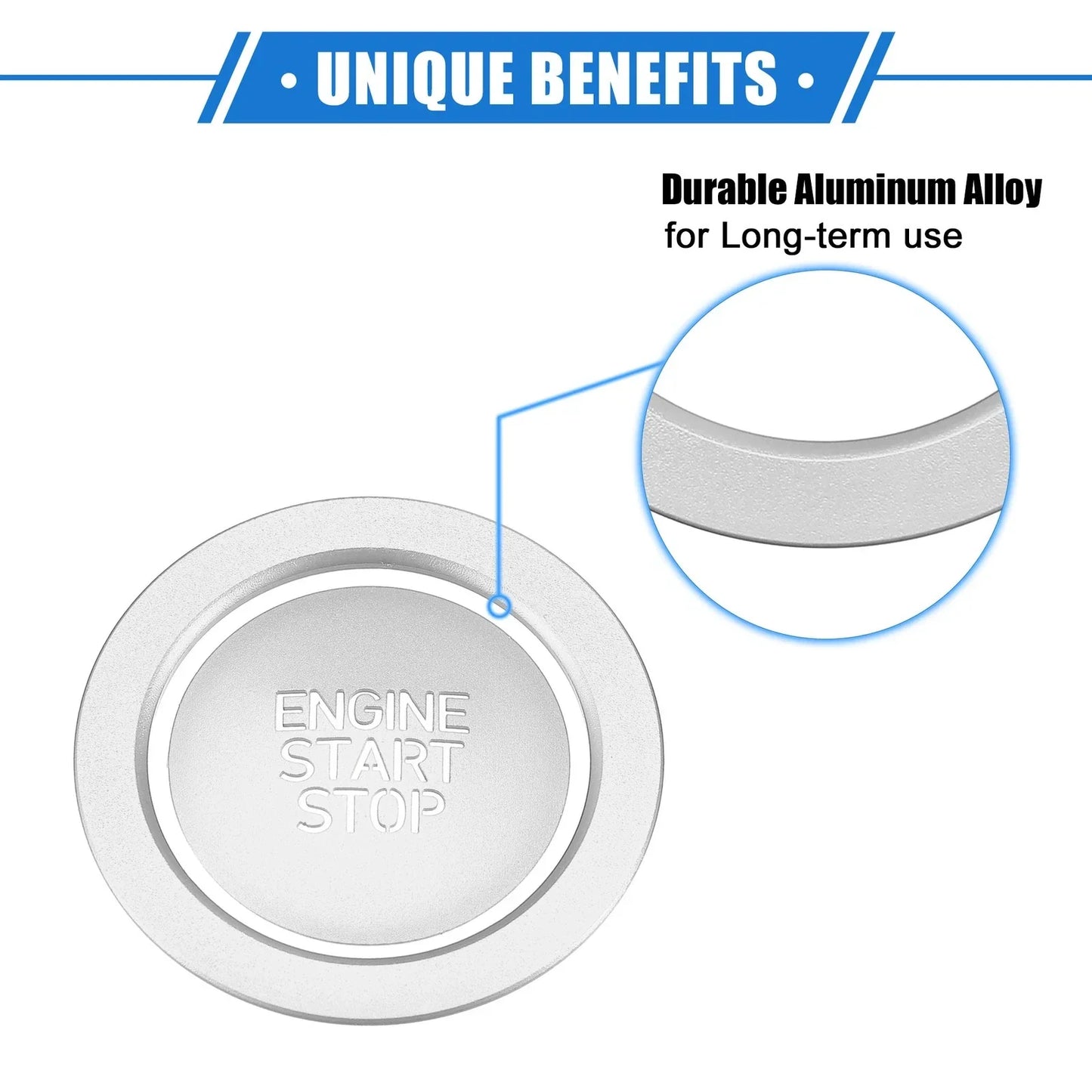 Engine Start Stop Button Cover Kit for Hyundai Sonata (2020-2023) Silver Tone