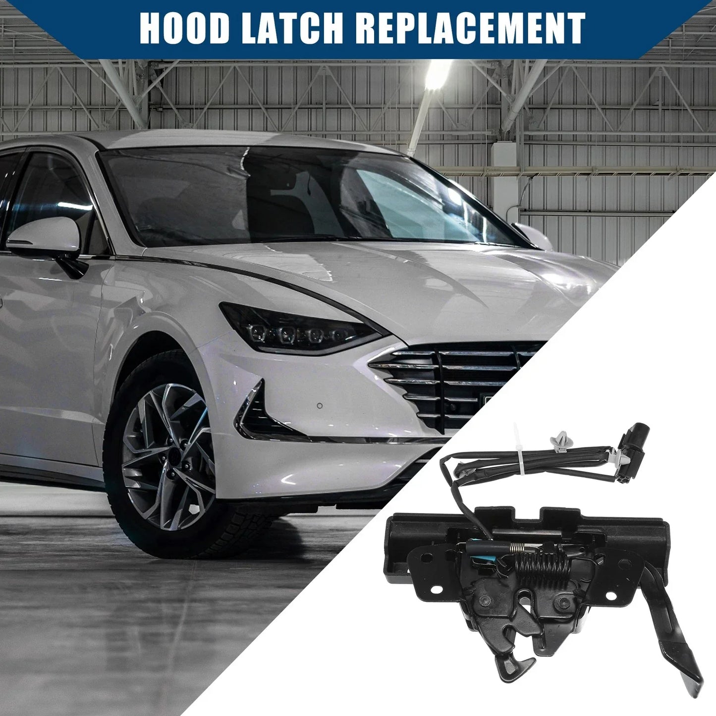 Hood Lock Latch for Hyundai Sonata 2015-2017 - Durable Black