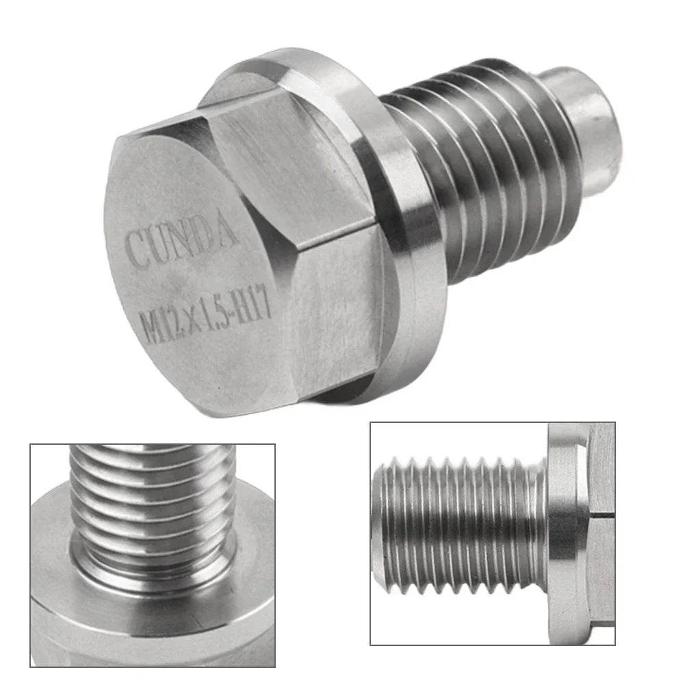 M12x1.5mm Magnetic Oil Pan Drain Plug Bolt & Washer for BMW Benz