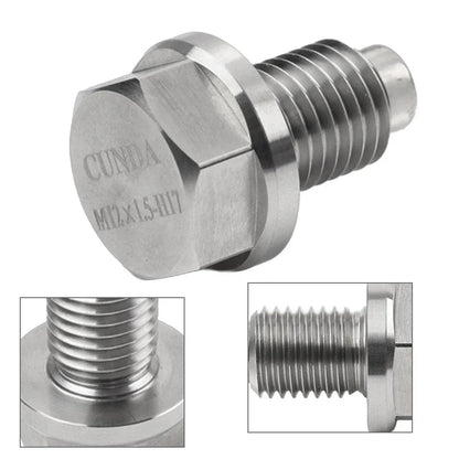 M12x1.5mm Magnetic Oil Pan Drain Plug Bolt & Washer for BMW Benz