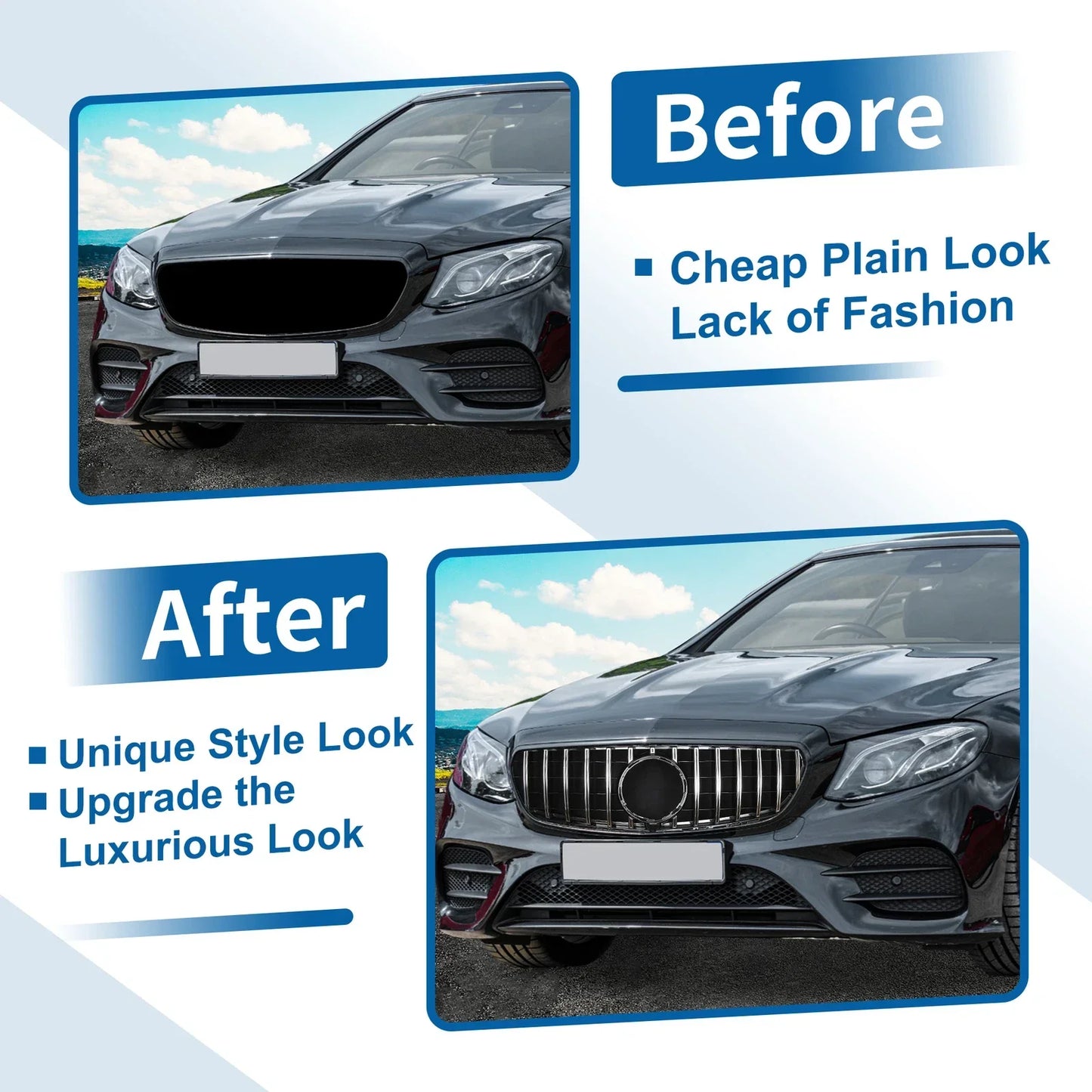 Front Upper Bumper Grille for Mercedes-Benz E200 (2016-2020)