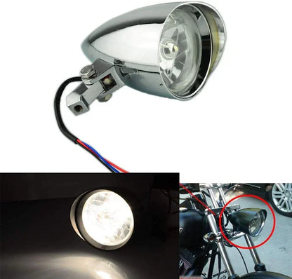 6" Chrome Bullet Headlight Lamp for Motorcycle Bobber Chopper Dyna Softail