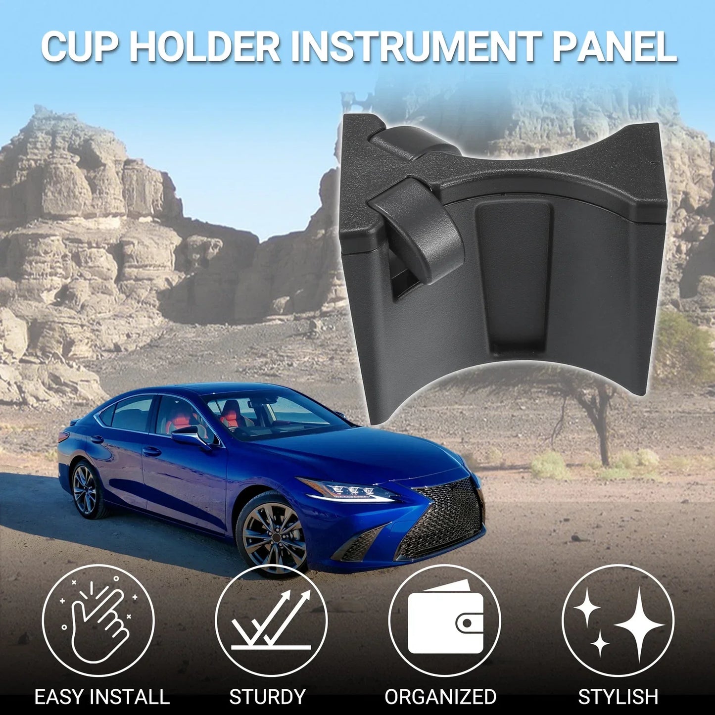 Cup Holder for LEXUS ES350 2007-2012 Drink Holder Black 1 x Pcs