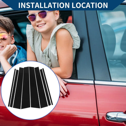 8 Pcs Black Car Pillar Window Trim Covers for Honda Pilot (2015-2022)