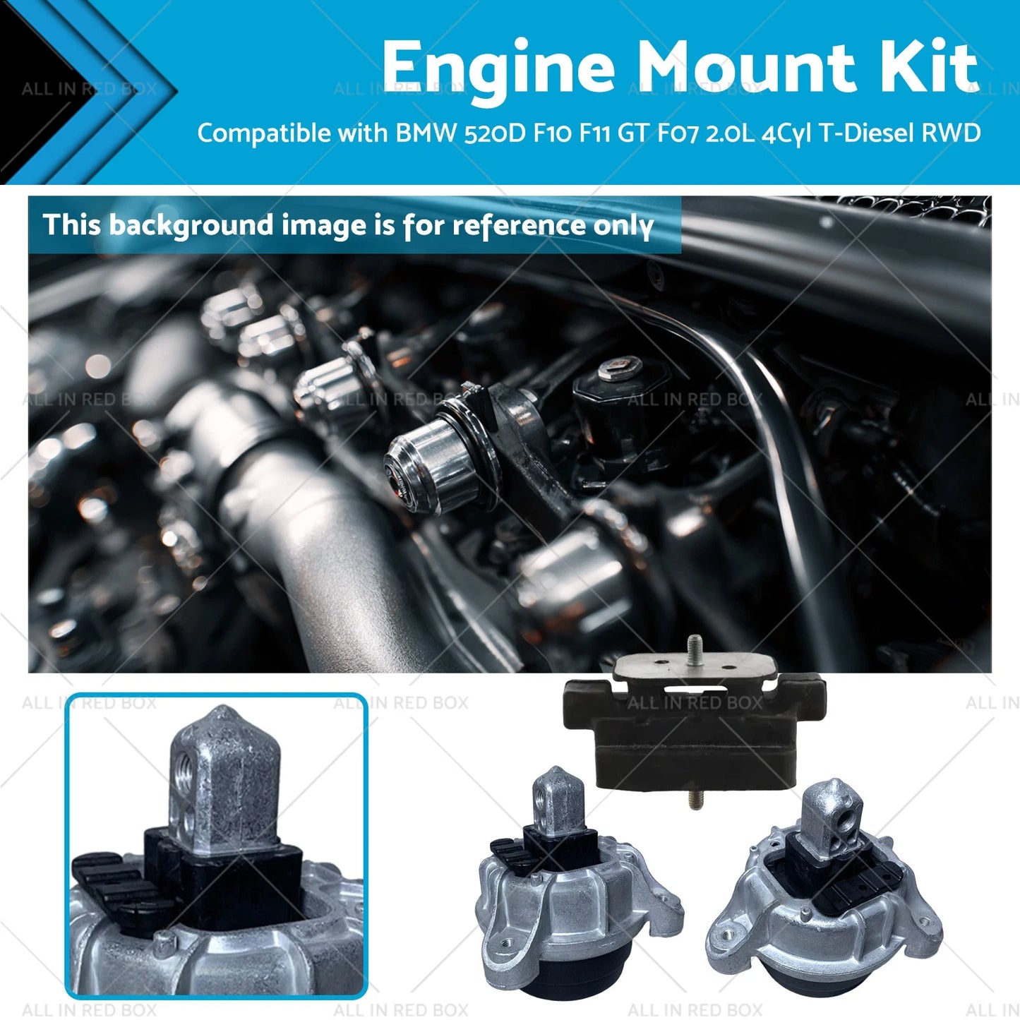 Engine Mount Kit for BMW 520D F10 F11 F07 2.0L Diesel (2010-2017)
