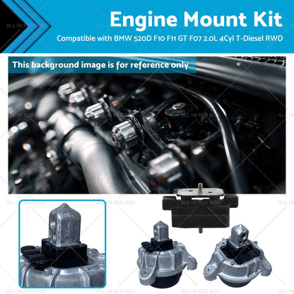 Engine Mount Kit for BMW 520D F10 F11 F07 2.0L Diesel (2010-2017)