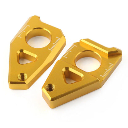 Yamaha YZF FZ8 FZ1 TMAX Gold Motorcycle Axle Spindle Chain Adjuster Blocks