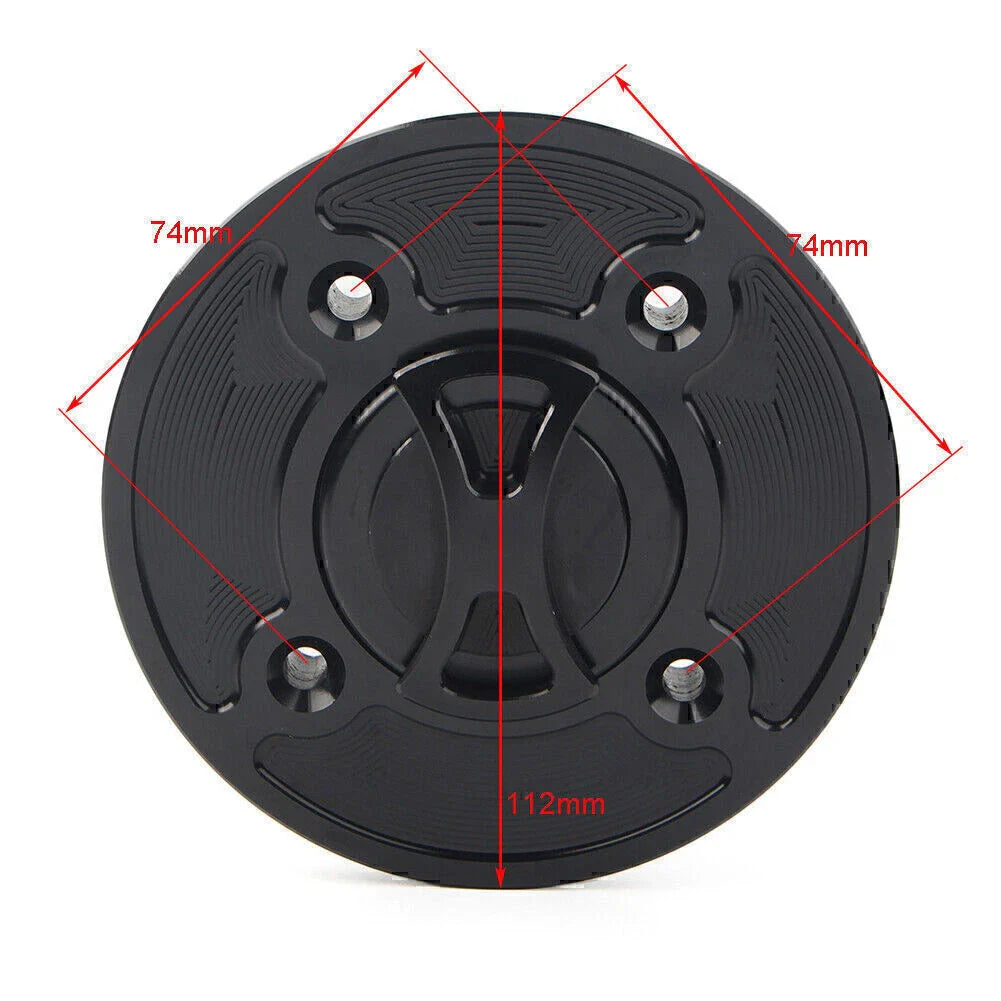 CNC Blue Fuel Gas Tank Cap Keyless for Kawasaki Ninja 400, 650, Z900, Versys 1000