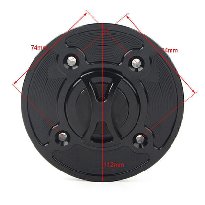 CNC Blue Fuel Gas Tank Cap Keyless for Kawasaki Ninja 400, 650, Z900, Versys 1000