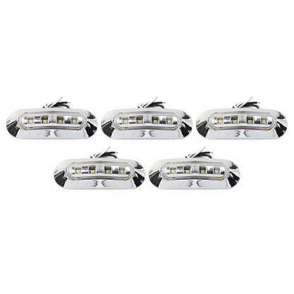 5 x LED White Side Clearance Marker Lights for Car Truck Trailer 12V