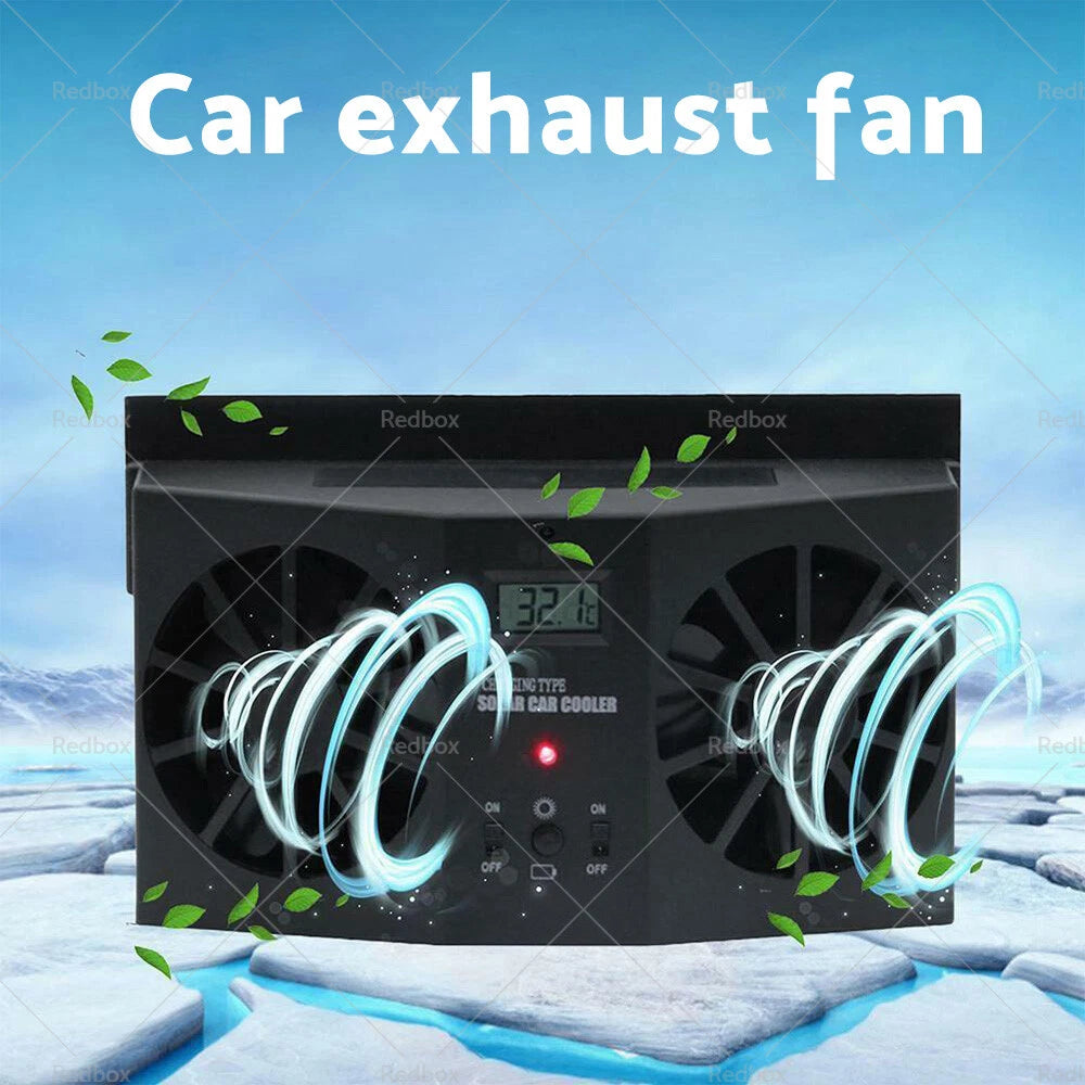 Solar Powered Car Cooling Fan for Auto Window Air Vent Exhaust Ventilation