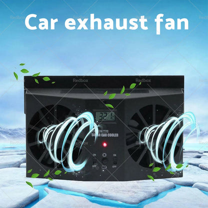 Solar Powered Car Cooling Fan for Auto Window Air Vent Exhaust Ventilation
