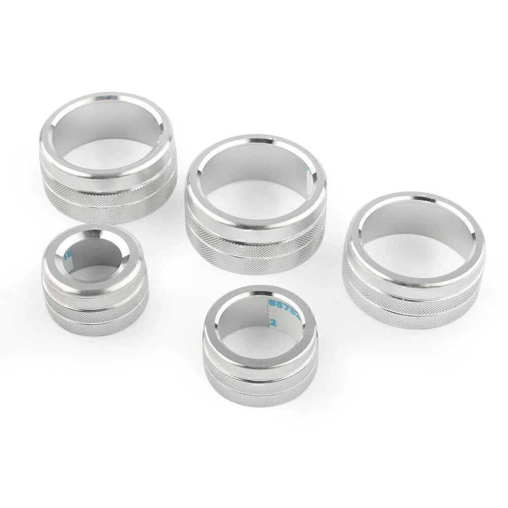 Silver Air Conditioning Audio Button Switch Knob Covers for Toyota Camry (2018)