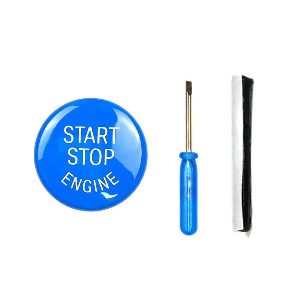 Blue Engine Start Stop Button Cover for BMW E Chassis 1 3 5 X1 X3 X5 X6