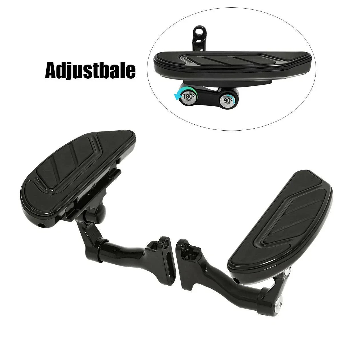 Black Passenger Floorboard Mount for Harley Electra Glide FLHT (1993-2025)