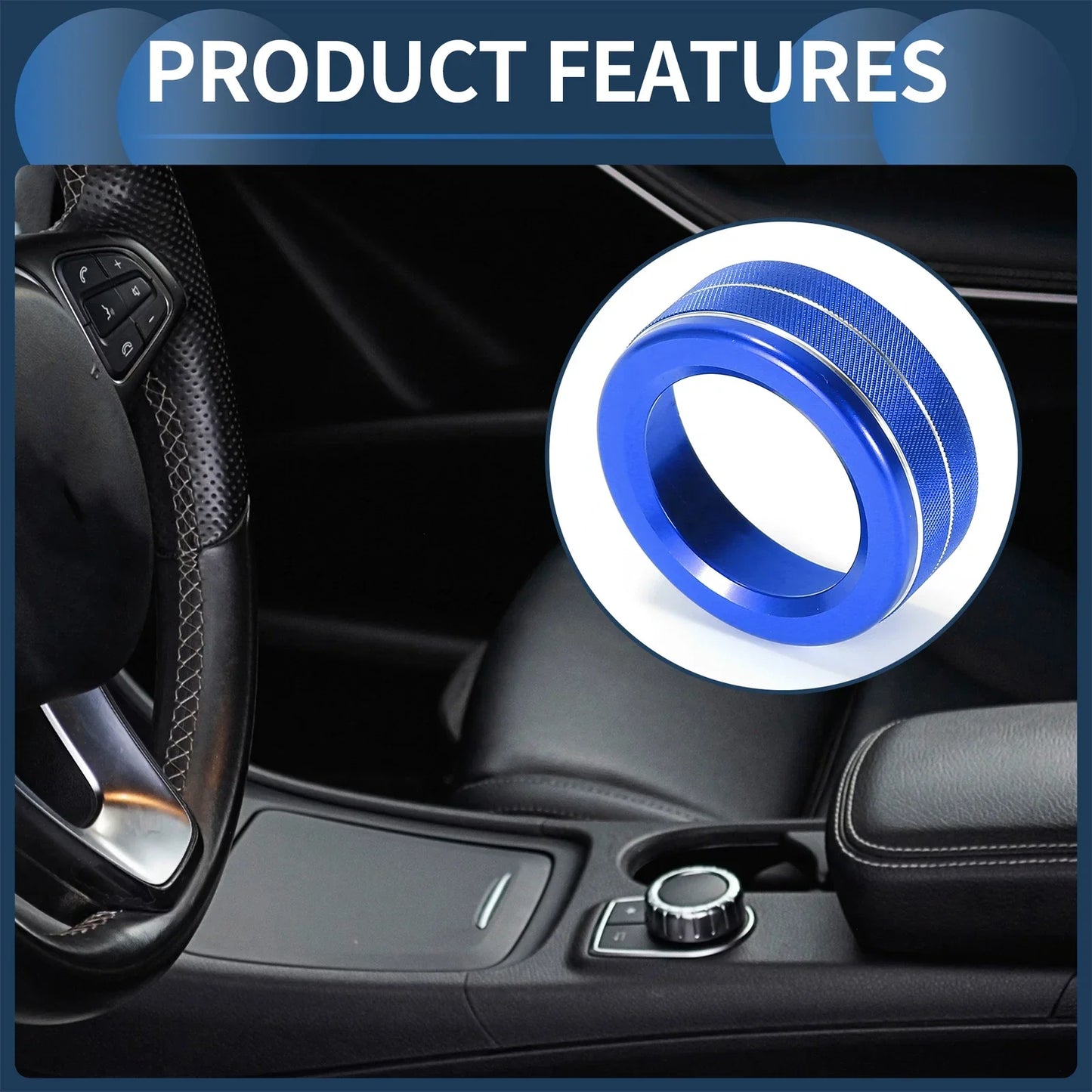 Center Console Multimedia Knob Cover for Mercedes-Benz A B E GLK (2012-2019)