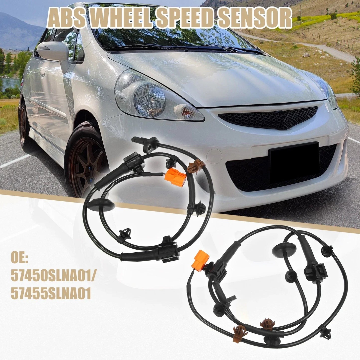 2 x Front Left Right ABS Sensors for Honda Fit (2015-2020)
