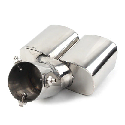 Dual Exhaust Pipe Tail Muffler Tip for Car - Chrome Throat Tailpipe