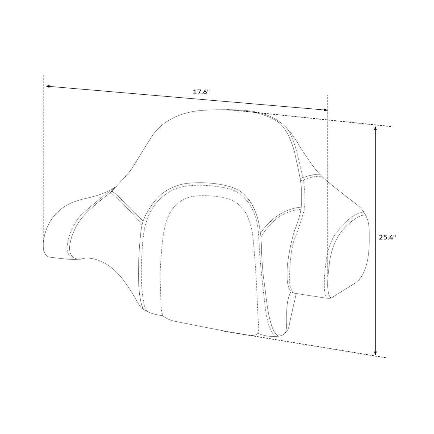 Black Passenger Backrest Pad for Harley Touring Street Road Glide (14-24)
