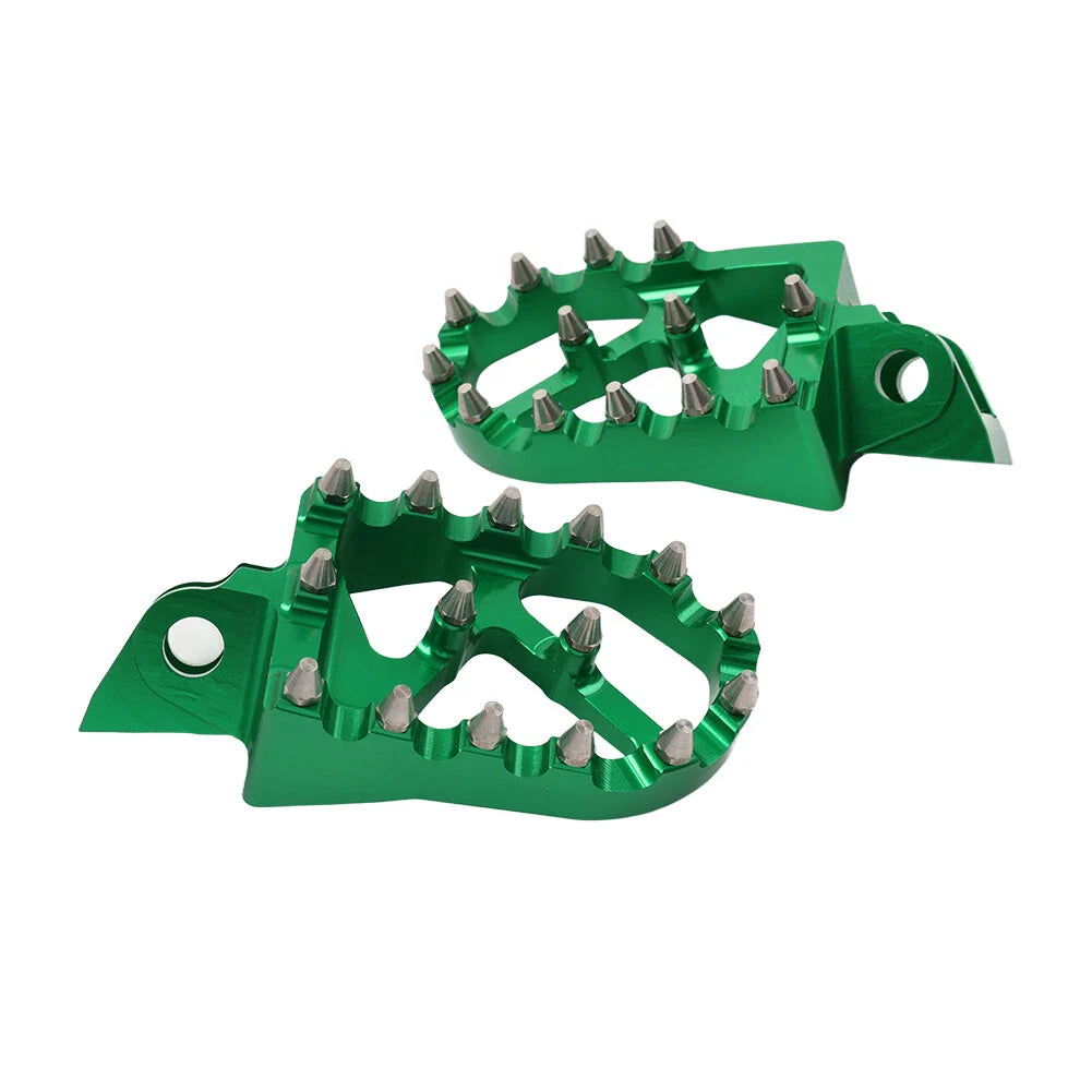 Green CNC MX Foot Pegs for Kawasaki KX65 KX85 (2000-2020)