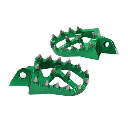 Green CNC MX Foot Pegs for Kawasaki KX65 KX85 (2000-2020)