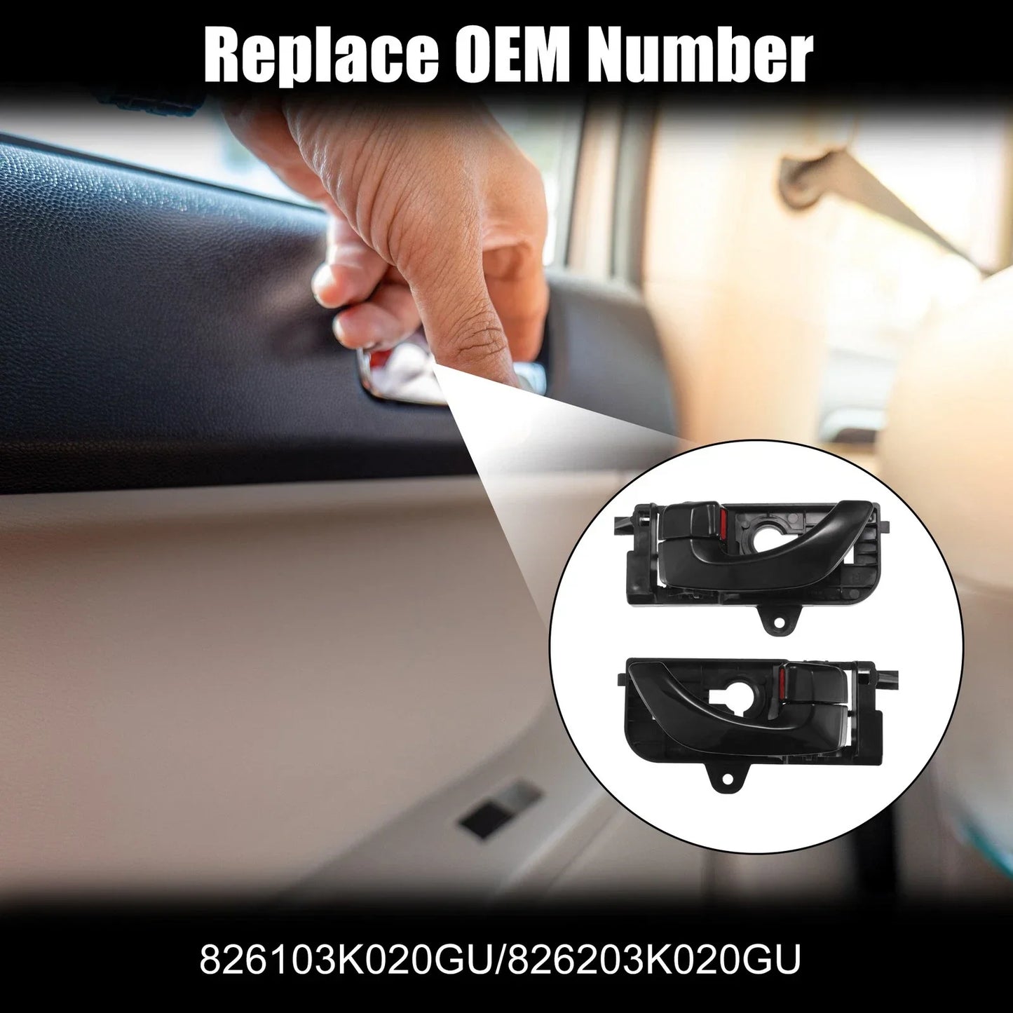 Front Left Right Interior Door Handles for Hyundai Sonata (2005-2008)
