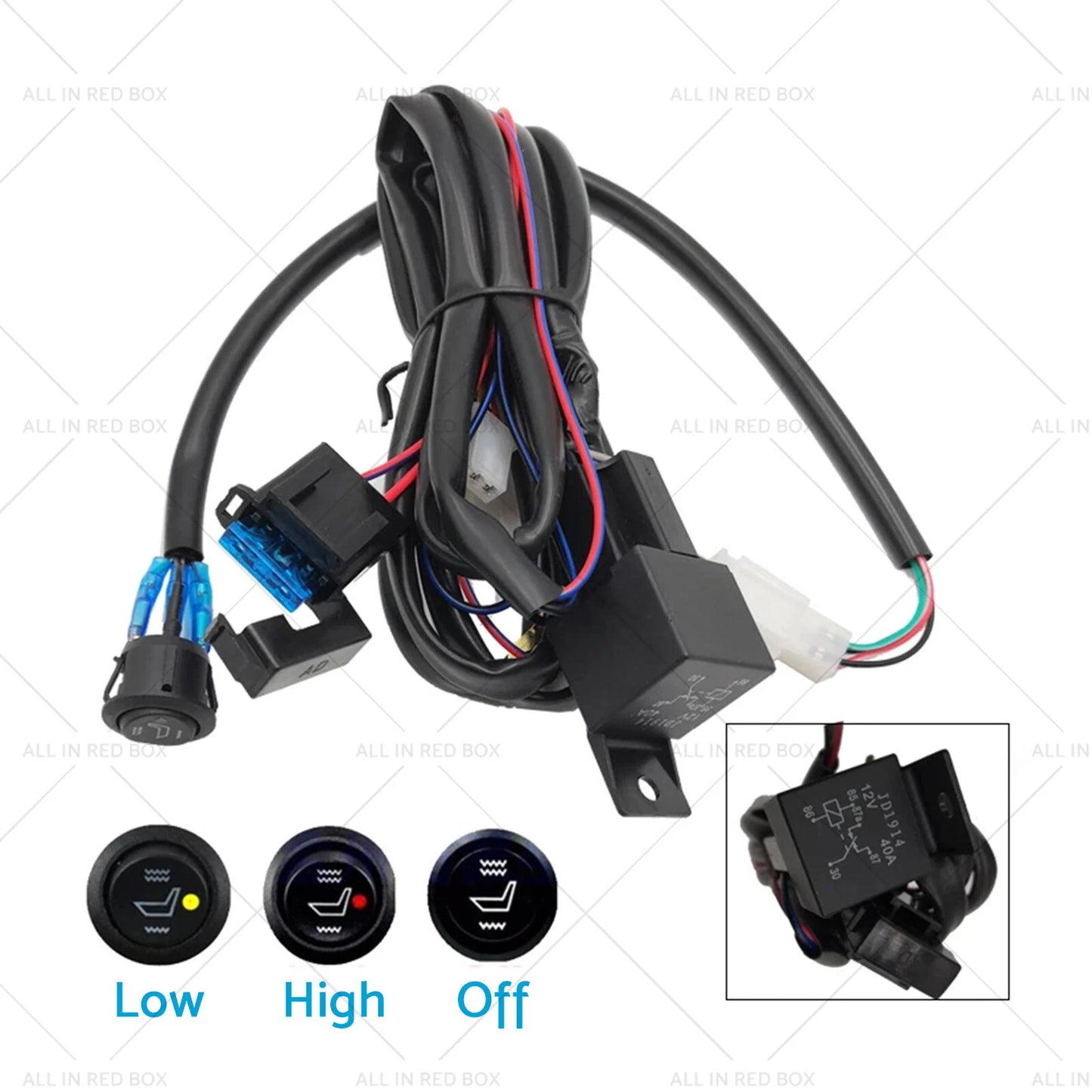 4 x 12V Universal Carbon Fiber Heated Seat Heater Kit for Car