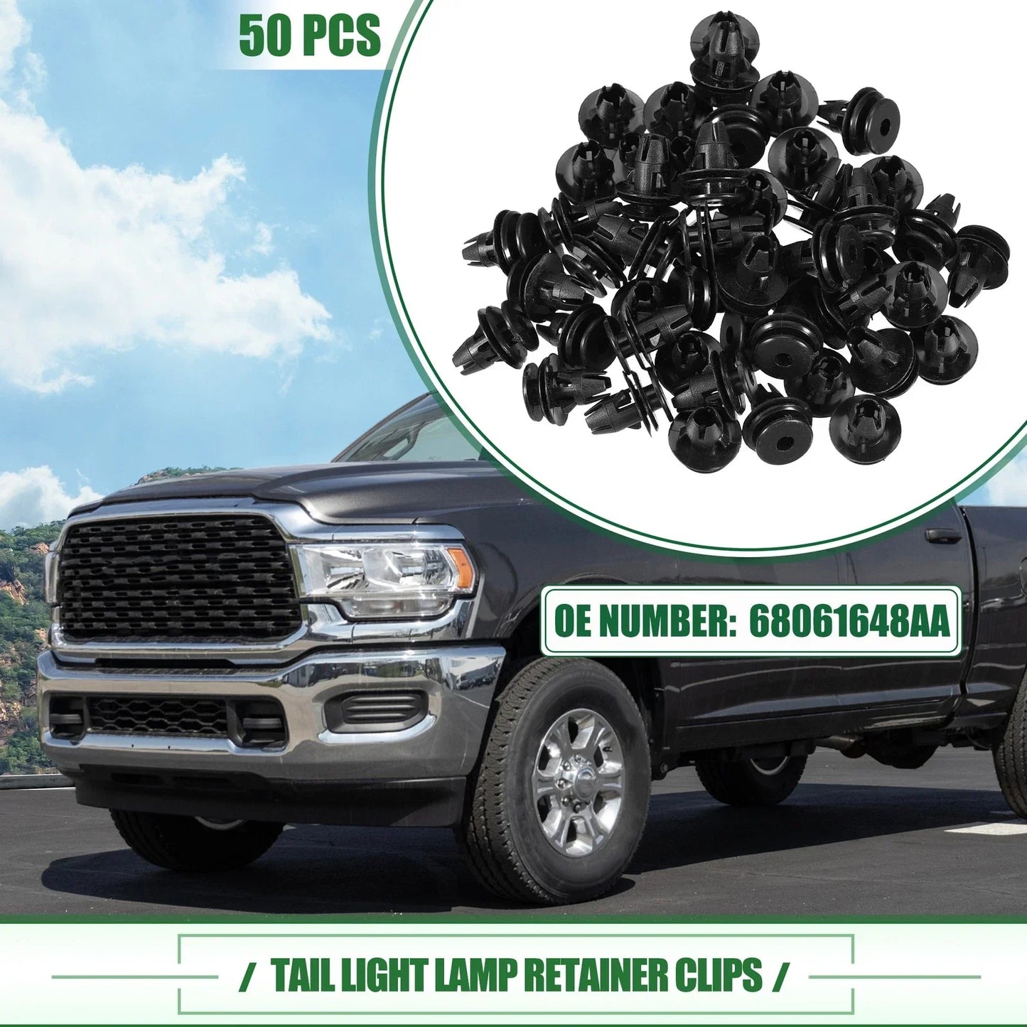 50 Pcs Tail Light Retainer Clips for Dodge Ram 1500 (2019-2023)