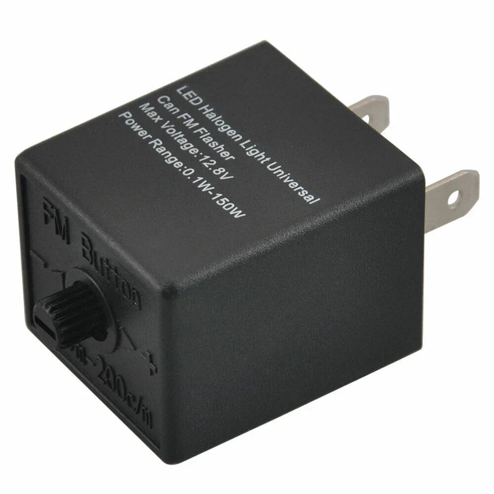 3 Pin Adjustable LED Indicator Relay for Car & Bike Turn Signal Light BLK