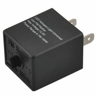 3 Pin Adjustable LED Indicator Relay for Car & Bike Turn Signal Light BLK