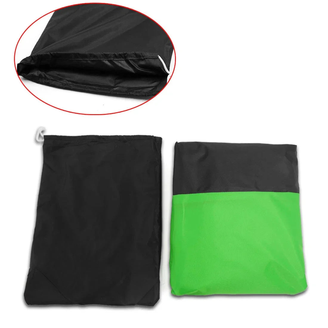 Black & Green Outdoor Motorcycle Cover for Honda, Suzuki, Kawasaki