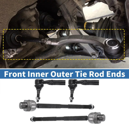 2 x Front Outer Tie Rod End Links Kit for Dodge Ram 1500 (2006-2008)