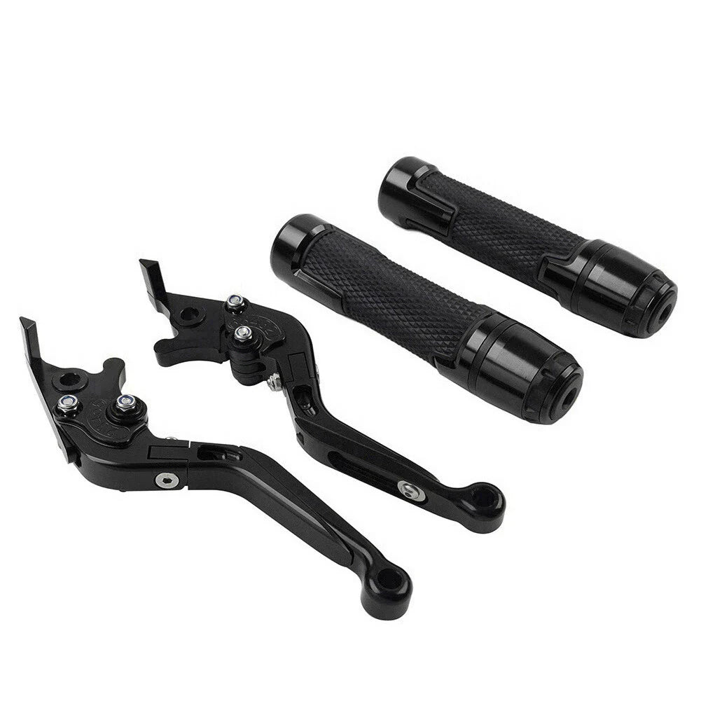 Black Extendable Brake Clutch Levers Grip Set for Suzuki GSXR600/750 (2006-2023)