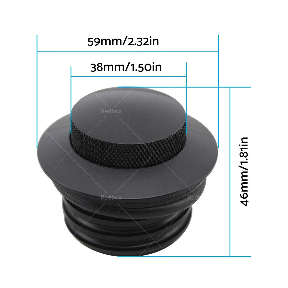 Black Flush Gas Tank Cap Fuel Cover for Harley Touring Sportster XL883 1200